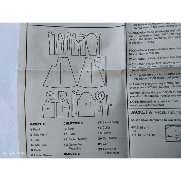 Butterick sewing pattern 3836 women's fitted jacket blouse culottes UNCUT - Picture 7 of 8